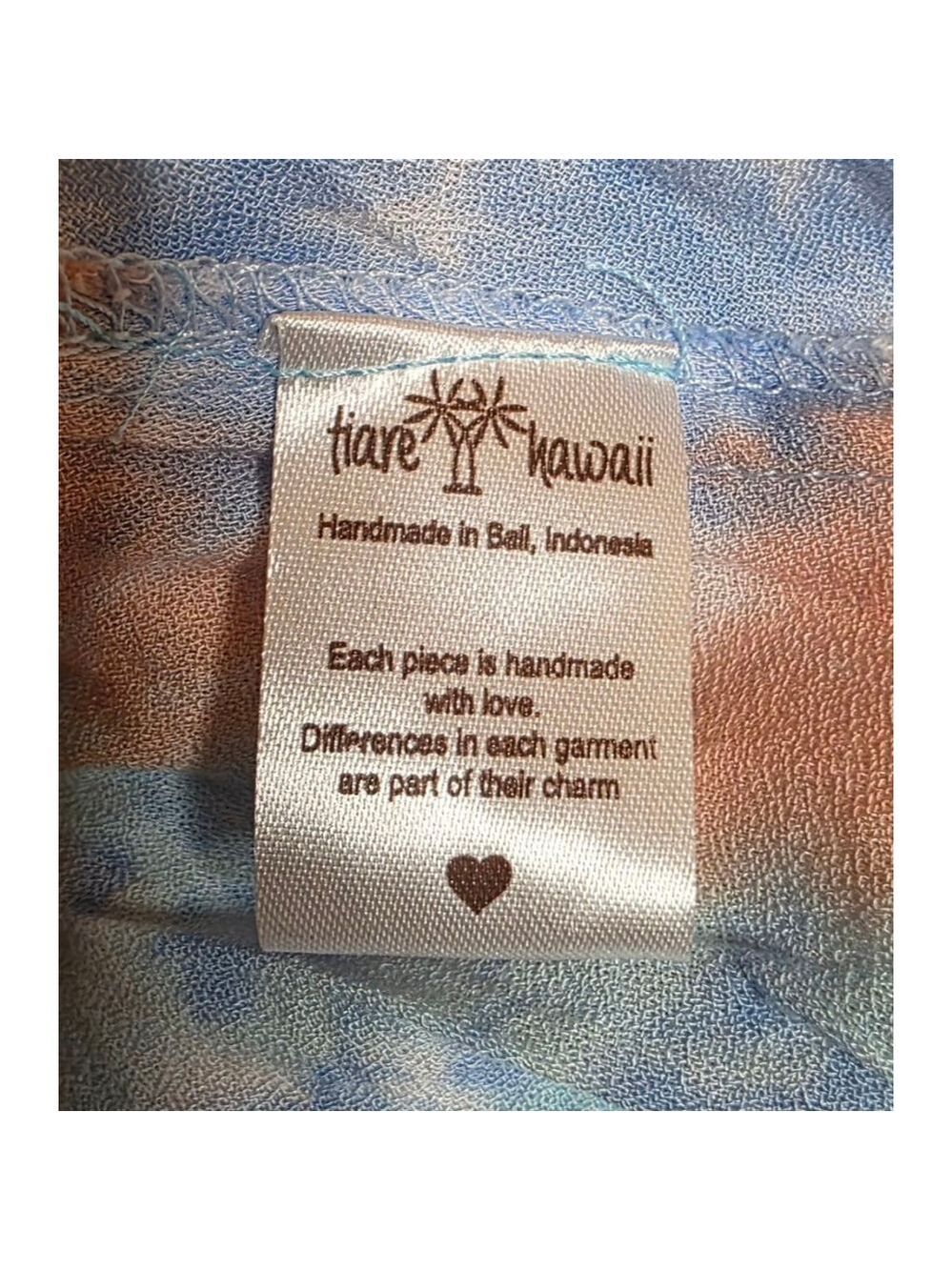 Women's Tiare Hawaii Tie-Dye Maxi Dress S Blue Orange - Picture 5 of 6